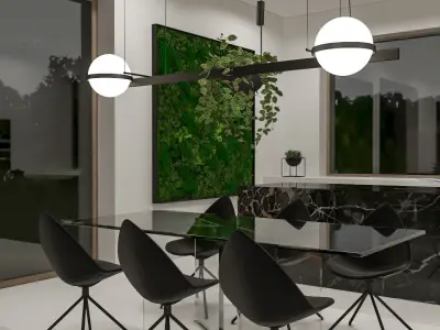 Modern Contemporary Light Interior Design 3D model