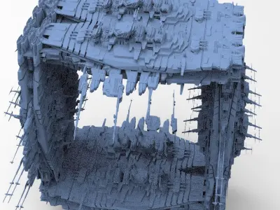 Cube Space station Huge 6 3D model