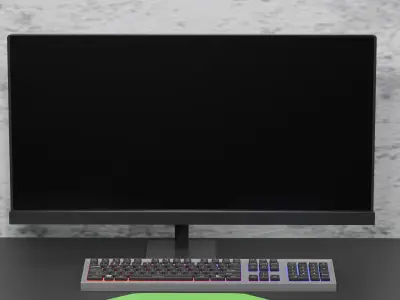 Black Modern Stylish Gaming Desk Low-poly 3D model