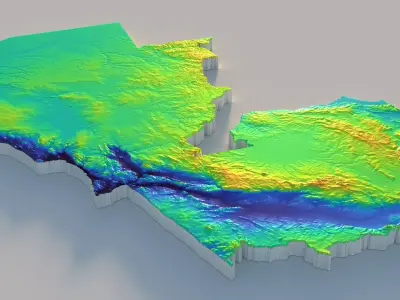 Zambia Terrain country  3D model