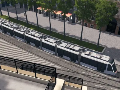 Alstom Citadis XO5 - Paris T9 Tram Low-poly 3D model
