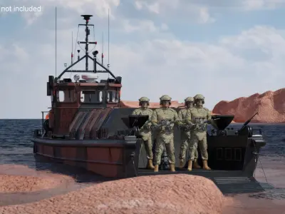  LCVP MK5 with Soldiers Rigged 