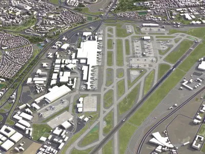 Lisbon - Humberto Delgado Airport - LIS Low-poly 3D model