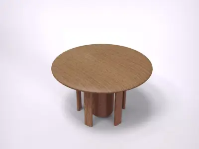 Table modern wood style flat Low-poly 3D model