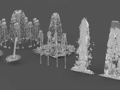 Water fountain waterfall 3d model 3D model