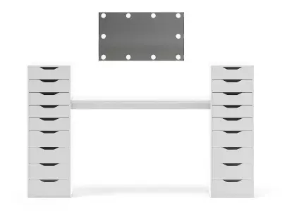 Salon Mirror with Cabinets 3D model