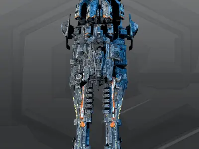 SF Dreadnought 2B Low-poly 3D model