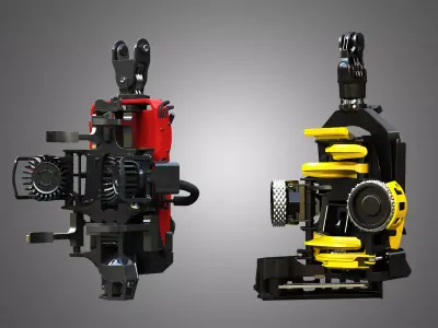 Forestry Harvester Heads - 2 in 1 3D Model Pack