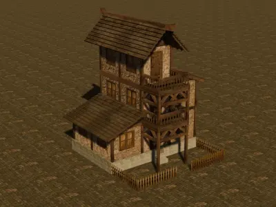 Medieval house eleven 11 Low-poly 3D model