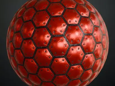 Red Sci-Fi Wall PBR Seamless Texture