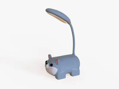 Wolf Desk Lamp Low-poly 3D model