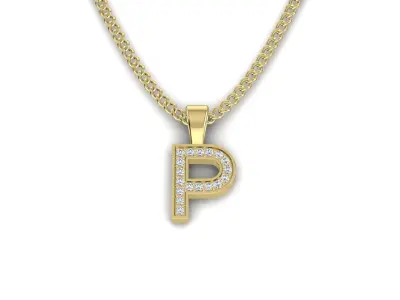 Pendant P with letter 3D print model