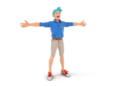 Stylized Character Model Pack with Dynamic Pose Low-poly 3D model