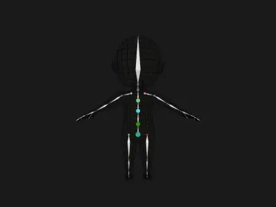 CHARACTER BOY BASE MESH RIGGED Low-poly 3D model