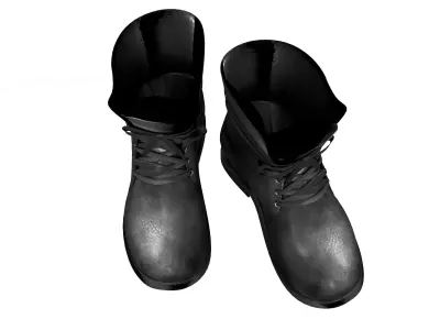 Mens Casual Combat Boots Low-poly 3D model