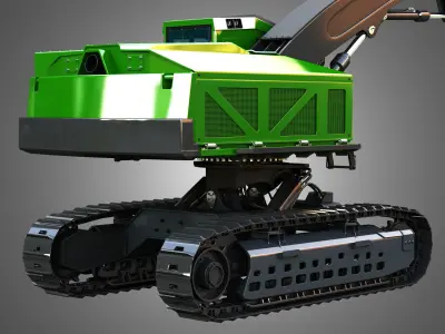 959MH Tracked Harvester 3D model
