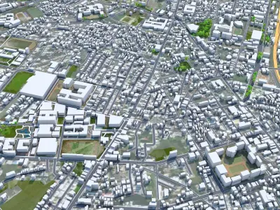 Yilan Full County Taiwan 50km AI Low-poly 3D model
