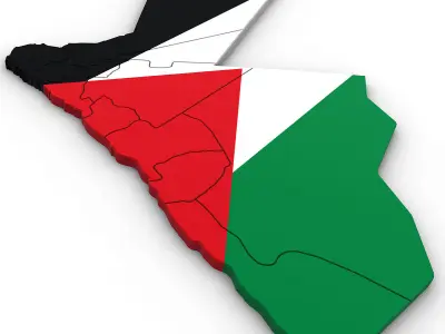 3d Political Map of Jordan 3D model