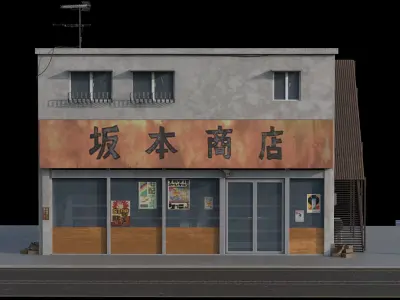 sakamoto days store - convenience store- japanese store-stl Low-poly 3D model