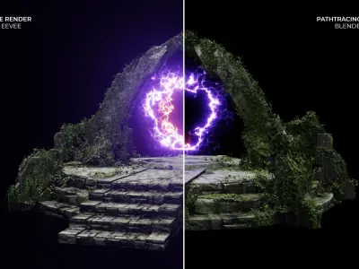 Ancient Portal Temple Ruin Low-poly 3D model