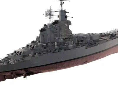 WW2 US NAVY USS BRONX battlecruiser 3D model