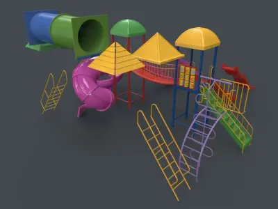 PBR Playground Outdoor Jungle Gym 14 Low-poly 3D model