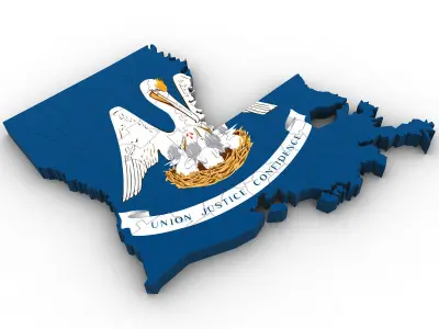 Louisiana Political Map 3D model