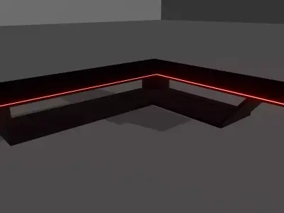L shaped table 3D model