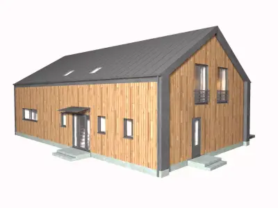 house with dimensions-5 Low-poly 3D model