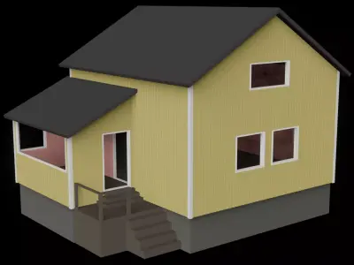 Frontsmans House - Rintamamiestalo Low-poly 3D model