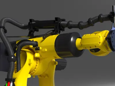  Ultra Robotic Arm Yellow Rigged for Cinema 4D 