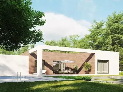 Modern house 04 Low-poly 3D model