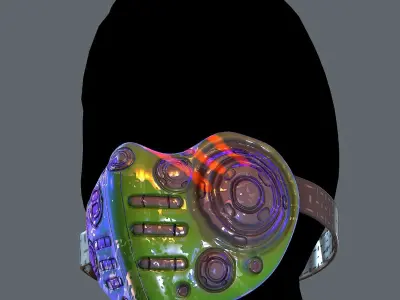 Gas mask helmet 3d model scifi Low-poly Low-poly 3D model