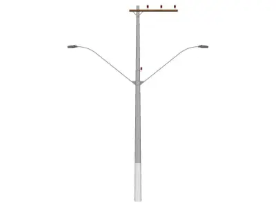 Concrete Lamp Post - Light Pole - Light Post - Street Light 36 3D model