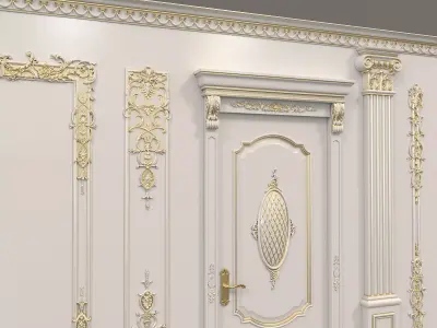 Wall Molding in Classic French style 9 3D model