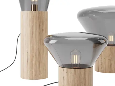 Muffins Oak Lamp by Brokis 3D model