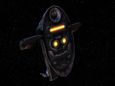 Slave I star wars ship in space Low-poly 3D model