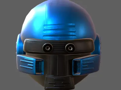 Gas mask helmet 3d model scifi Low-poly  Low-poly 3D model 333