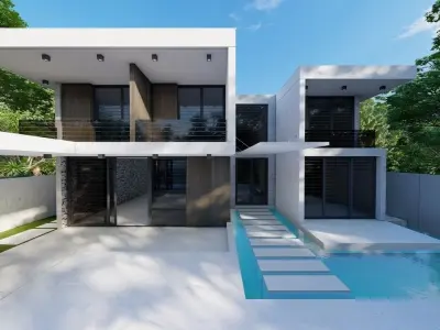 Casa Scene-villa-modern house 3D model 27