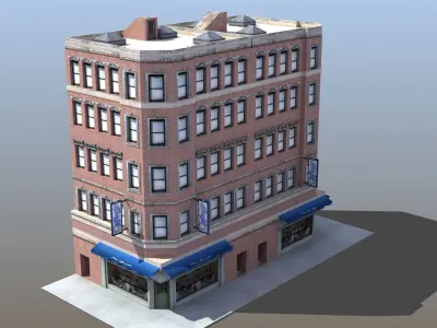 Downtown Store Building Low-poly 3D model