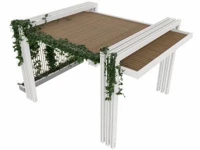 Pergola with ivy 3D model