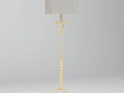 Tall Forged Iron Floor Lamp 3D model
