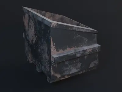 Trash Can - Game Ready - PBR 3D Model Low-poly 3D model