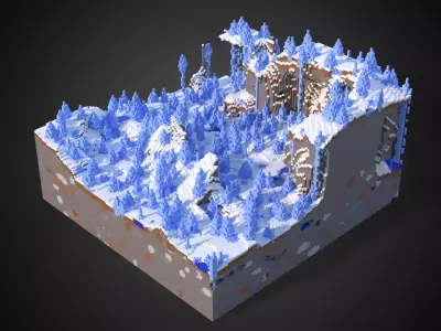 Minecraft Ice Spikes Biome Small Low-poly 3D model