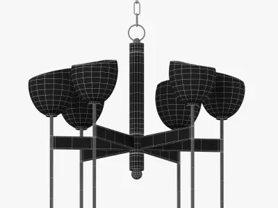 Wagon Wheel Chandelier 3D model