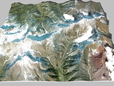 Volcano Tumrok Kamchatka 3D model