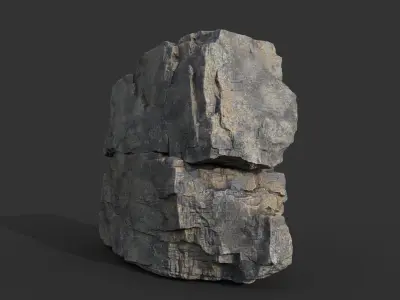 Realistic Granite Rock 03-250609 Low-poly 3D model