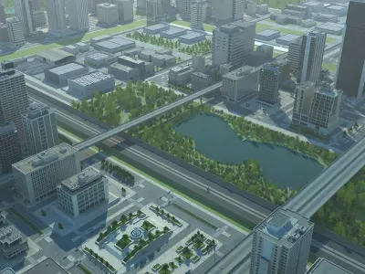 City Cityscape HD Detailed 3D model