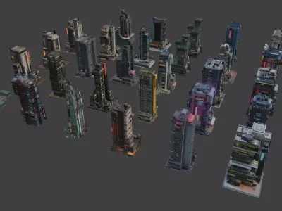 Sci-Fi Architecture Set 2 3D model