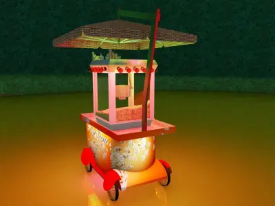 Popcorn Cart 3D model